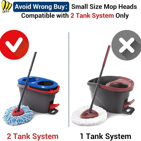 Spin Mop Replace Head for O-Ceda Spinning EasyWring Rinse Clean Mop Refill, 2 PC - Picture 3 of 13